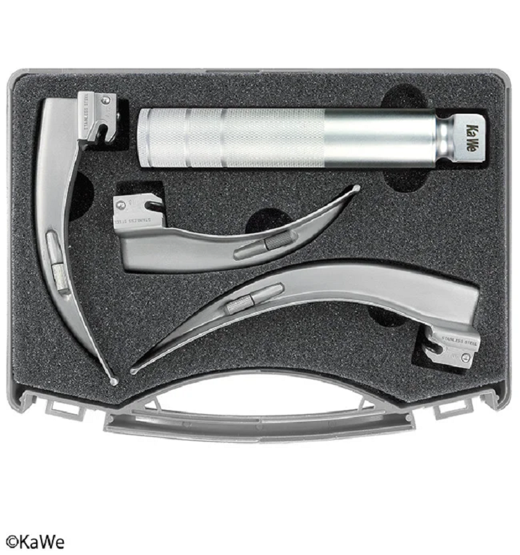 Ларингоскоп, набір для дорослих 2,5 В (1 рукоятка + 3 клинка Макинтош C)